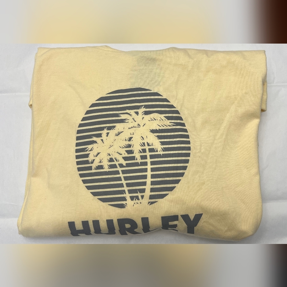 Hurley Light Yellow Tropical Escape Hoodie Tee - Picture 2 of 5